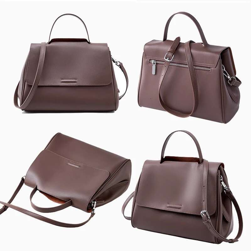 New Fashion Women Cowhide Sg Shoulder Crossbody Messenger Bag Spilt Leather Lady Versatile Women's Top Handbag