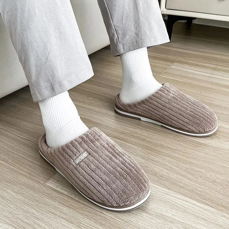 womens autumn and winter warm slider family bedroom casual non slip shoes couples indoor soft sole cotton plush slider 241031