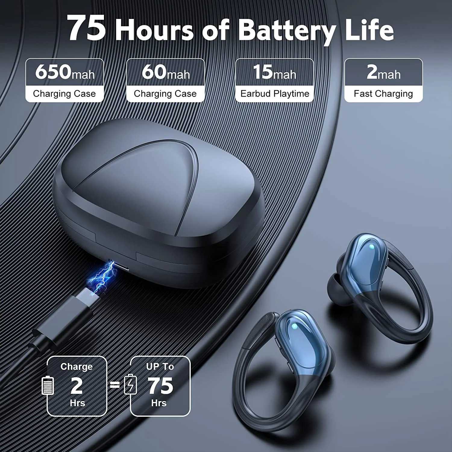 BX17 Earphones Tws Ear Hook 5.3 Running Sports Stereo Buttons Control With Microphones Wireless Phone Y241031