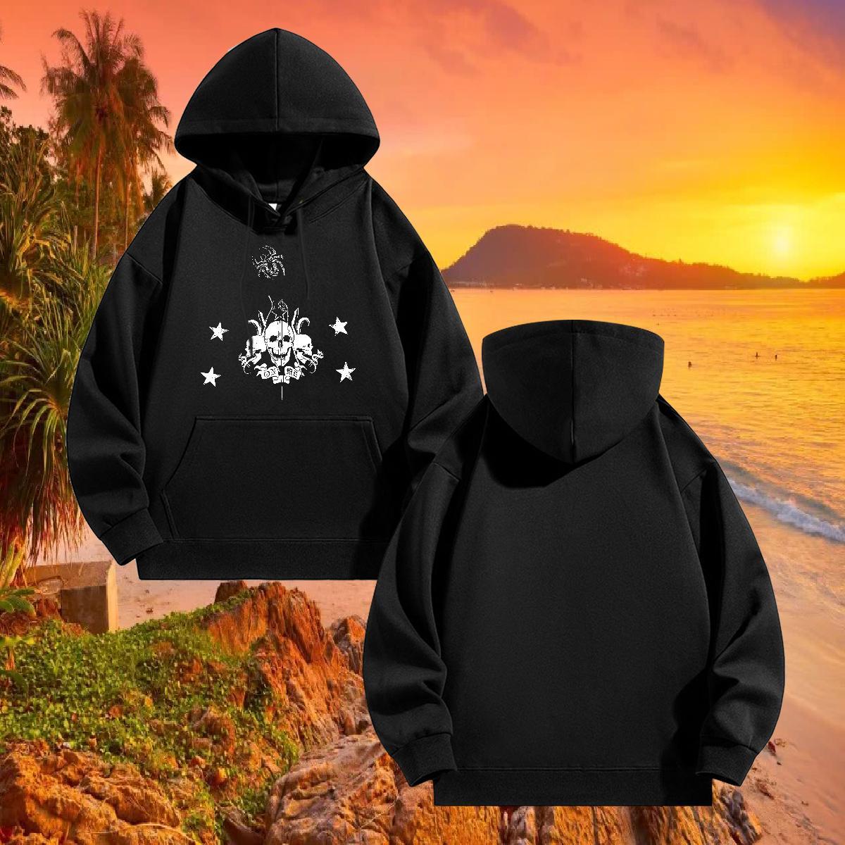 Casual New Men Hoodie Breathable Drawstring TOP Quality Men Tops Hoodie Casual Beach Wear Custom Big Size Cotton 350g