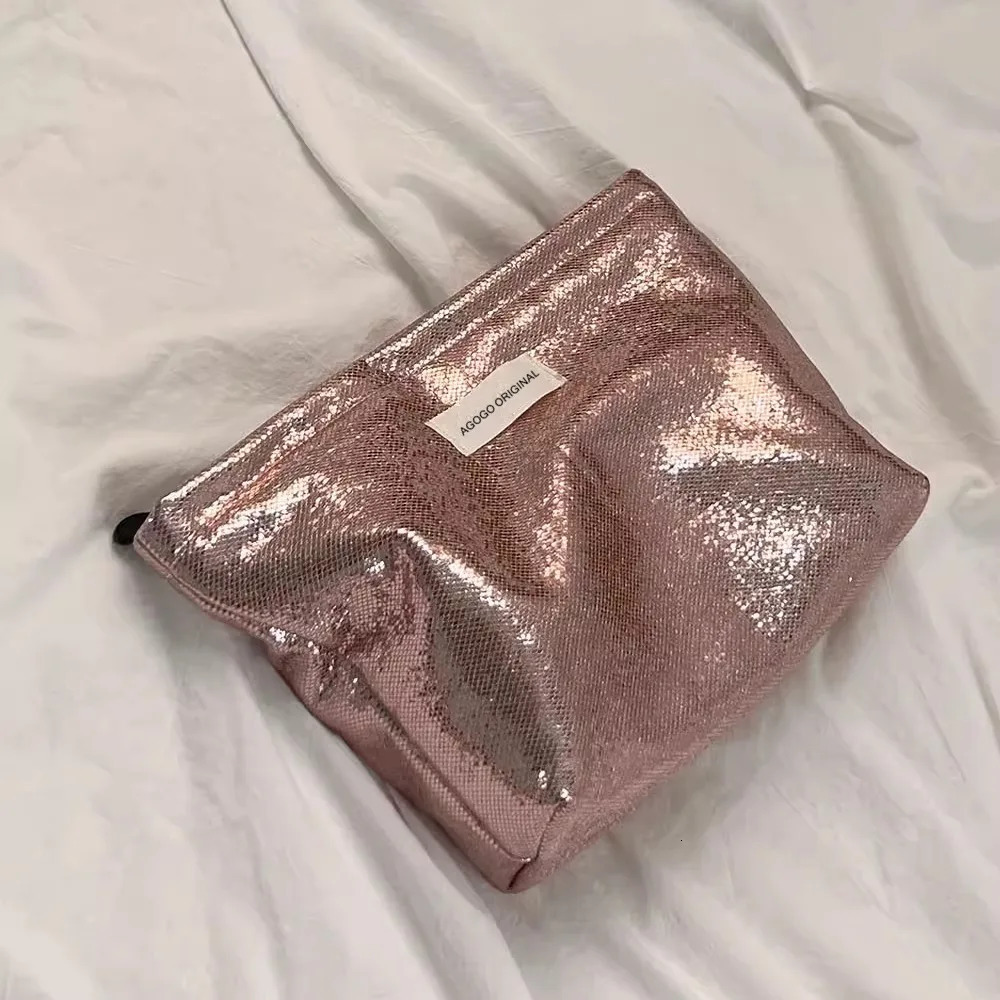 Storage bag handbag fashionable portable bright makeup bag large capacity makeup bag womens travel cosmetics toilet 241031