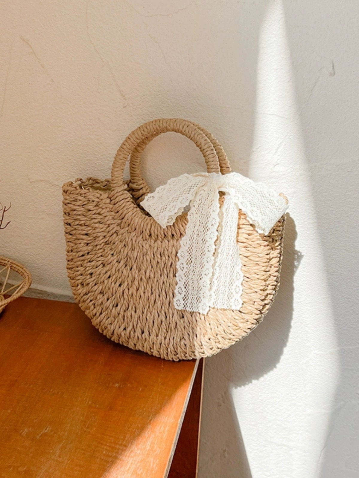 Beach Bag Bucket Tote Bag Straw Bag Weave Bag School Mini Tote Handbag Shoulder Beach Travel Handbag Crossbody Casual Tote