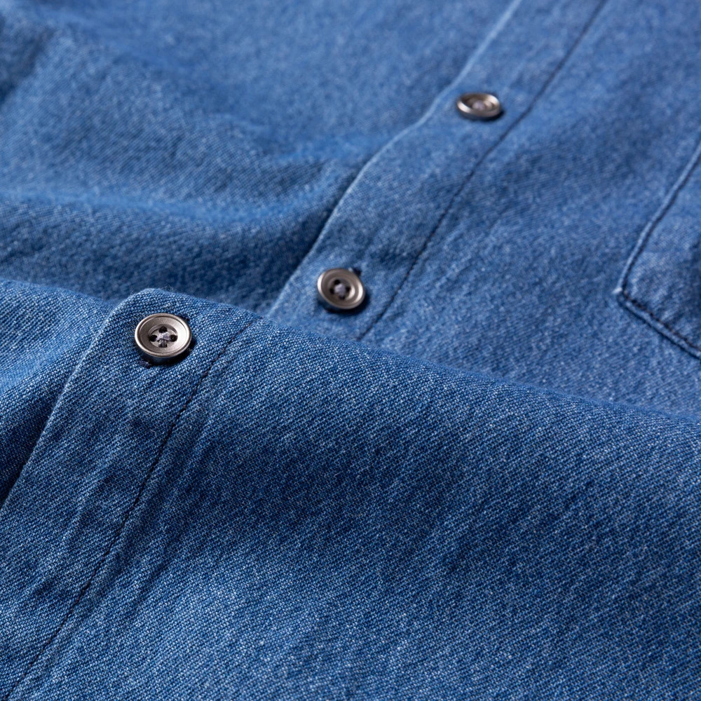 Mens 100% cotton Western style denim pocket shirt long sleeved standard suitable for comfortable durable soft casual washable durable work shirt 24103