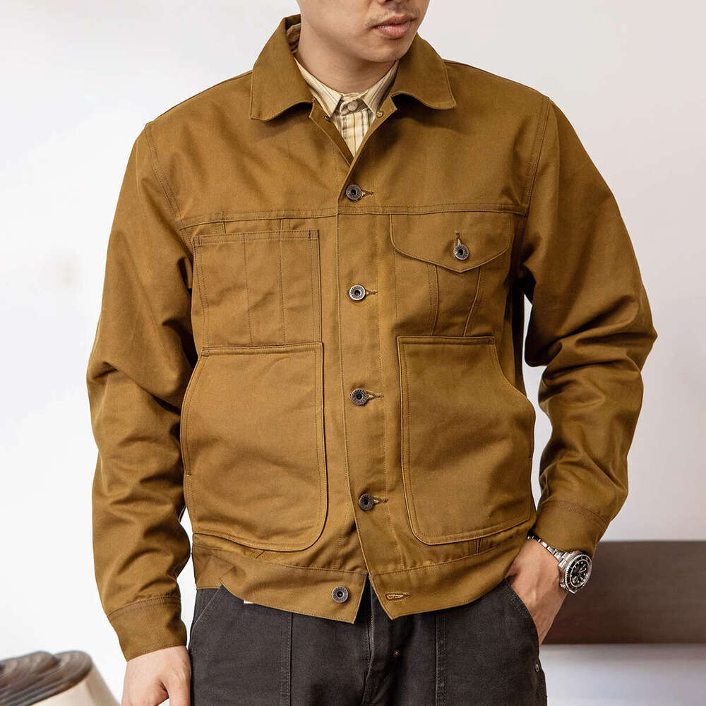Tornado Waxed Canvas Cruiser Jacket Water Resistant Red Style Men's Work Outerwear