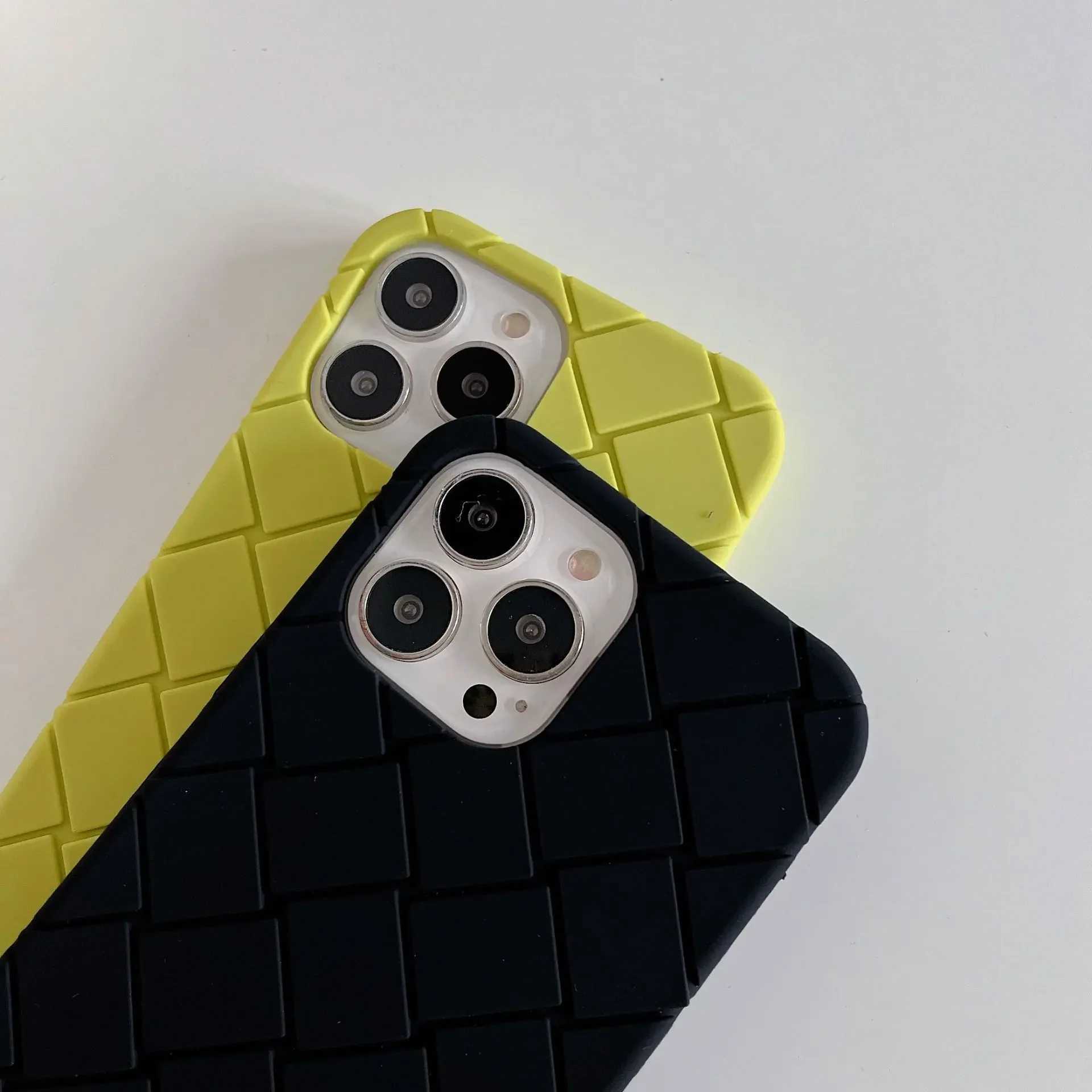 Phone case Luxury Woven Pattern Tpu Phone Case for iPhone 15 14 13 12 11 Pro Max Soft Silicone Rubber Back Cover for iPhone 15 14 Fem Z241031