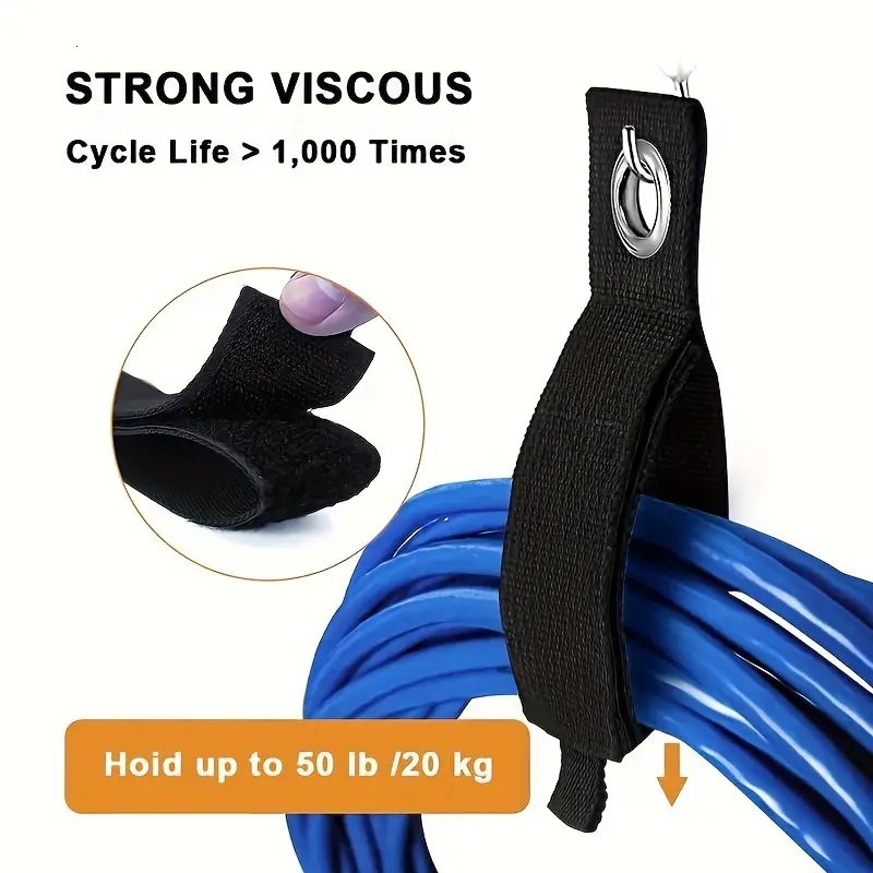 New 4Pcs Heavy Duty Practical Storage Home Garages Velcro Organizer Straps With Strong Load Bearing Capacity