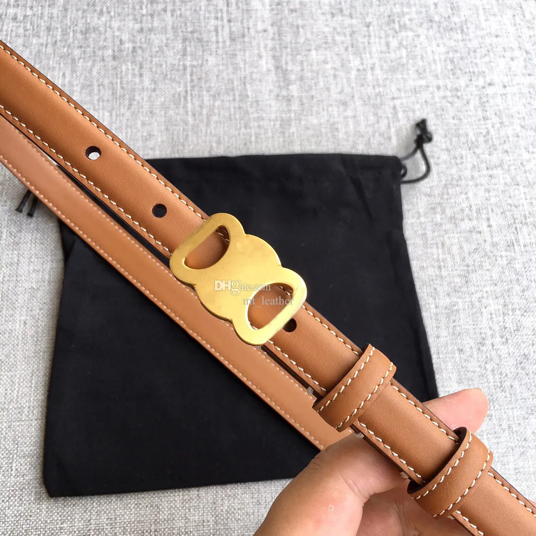 Women's Retro Designer Thin Belt Genuine Cowhide Belt Top Quality Belt with Smooth Buckle Available in Four Colors Multiple Sizes 1.8cm 2.5cm with box