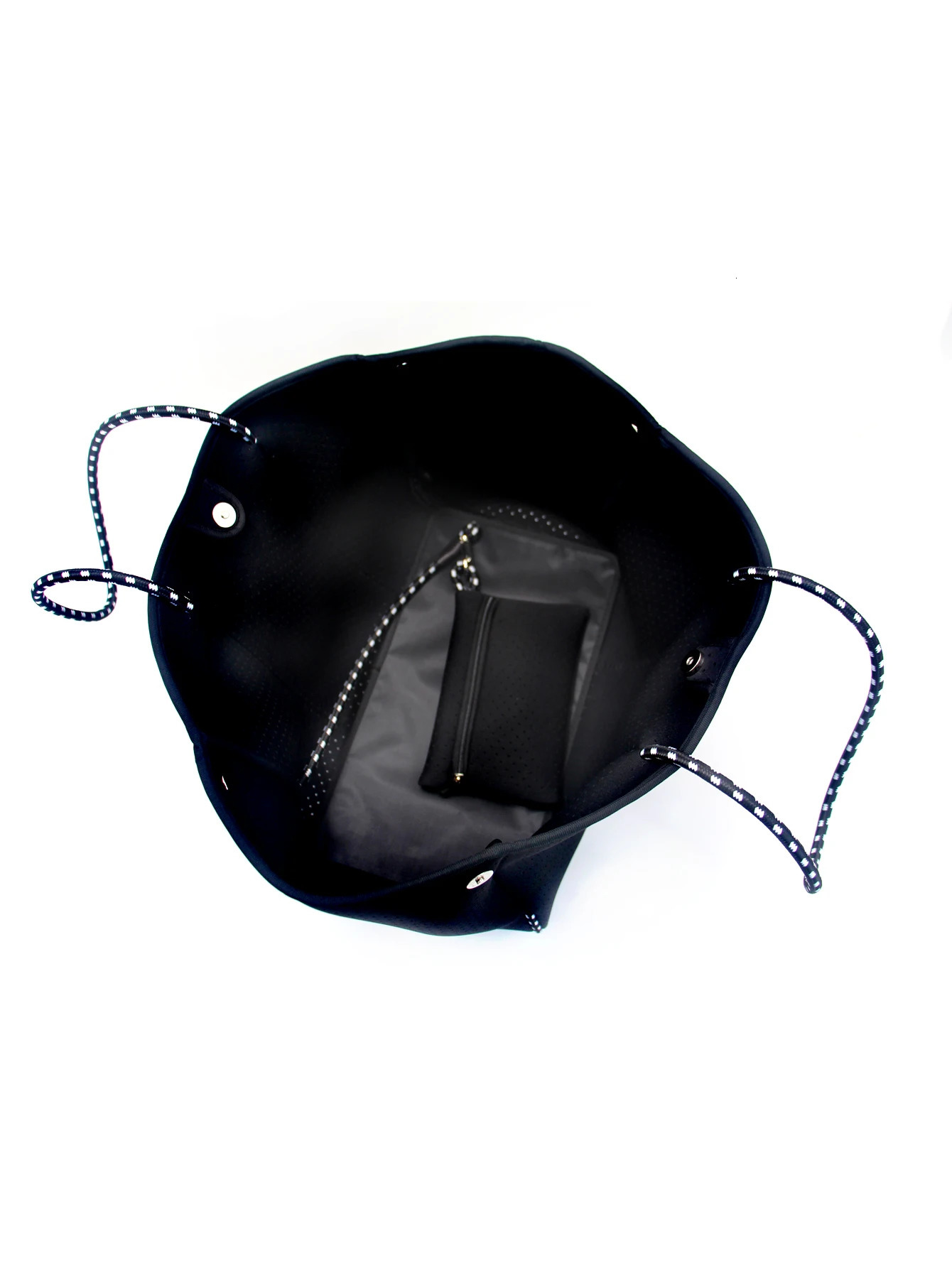 Travelling Bag Arrival Women Perforated Neoprene Tote Bag With Small Purse Large Neoprene Beach Handbag 241030