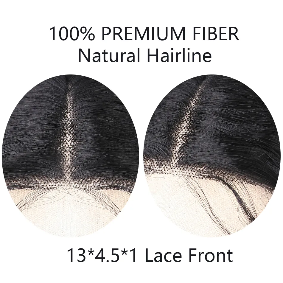 13x4.5 T Lace Brazilian Water Wave 180 Density Curly Wigs 32 Inch Coloured Pre Plucked Lace Front Wigs Deep Wave Synthetic Frontal Wig For Black Women