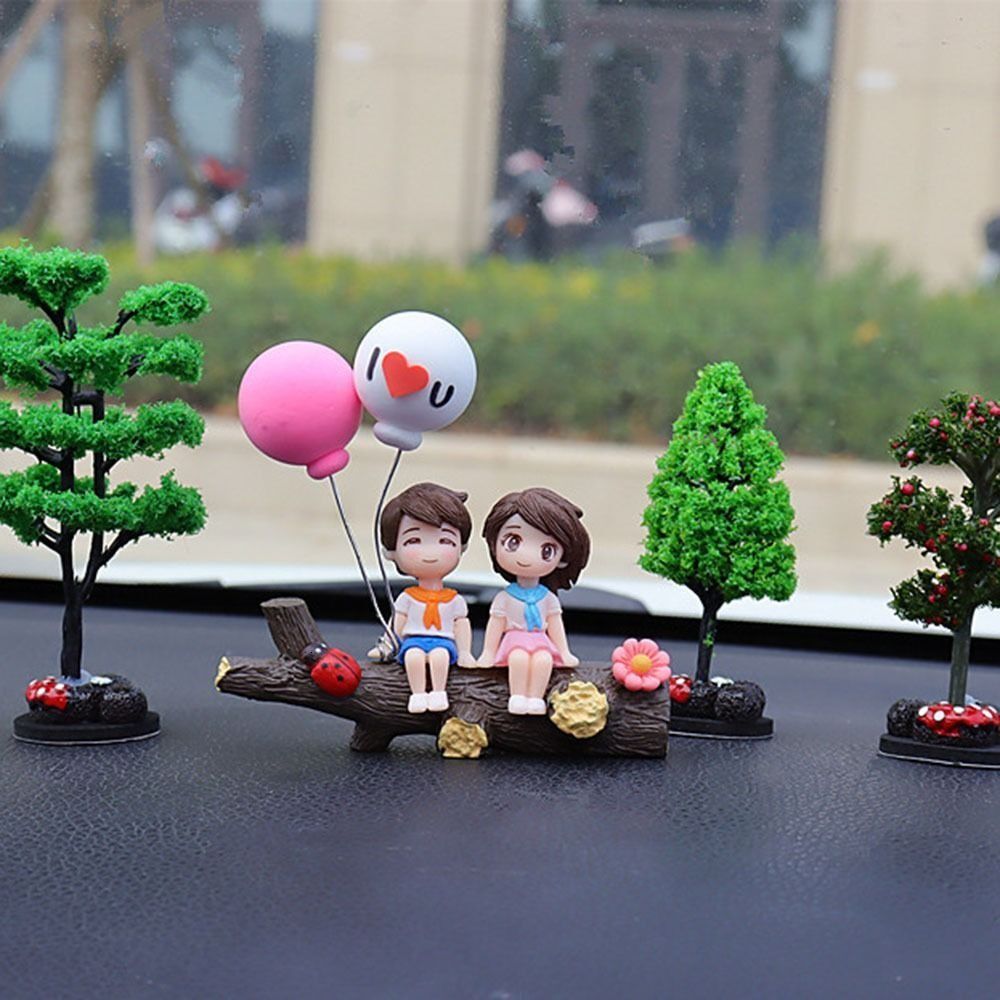 New Car Decoration Cartoon Cute Couples Action Figure Figurines Balloon Ornament Auto Interior Dashboard Accessories For Girls Gifts