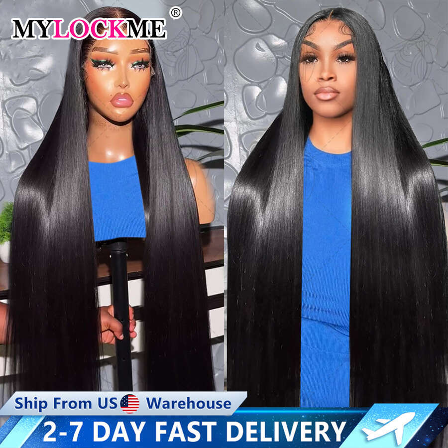 Glueless Straight 30In 13X4 13X6 Front Pre-Cut Human Hair Wigs Ready To Wear 6X4 5X5 Hd Lace Closure Wig