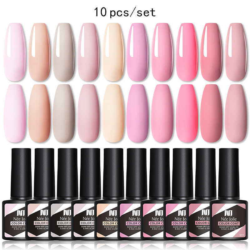Nee Jolie New Manicure 10-Color Varnish Nail Phototherapy Gel Set Primer Cover W240824