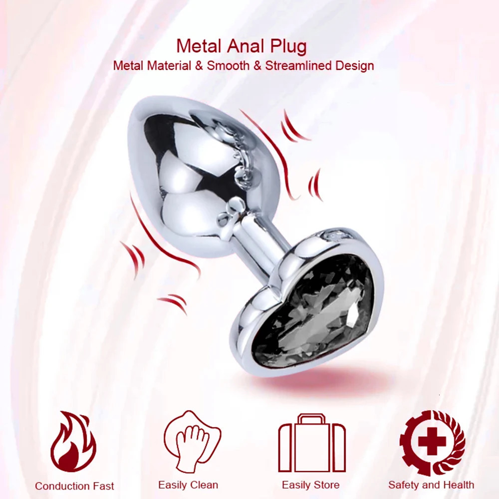 3PCS SML Metal Anal Plug Butt Plug Sex Toy Butt Toy for Women Men Couples Gay Adult Game Masturbator Anal Diamond Sex Shop 241031