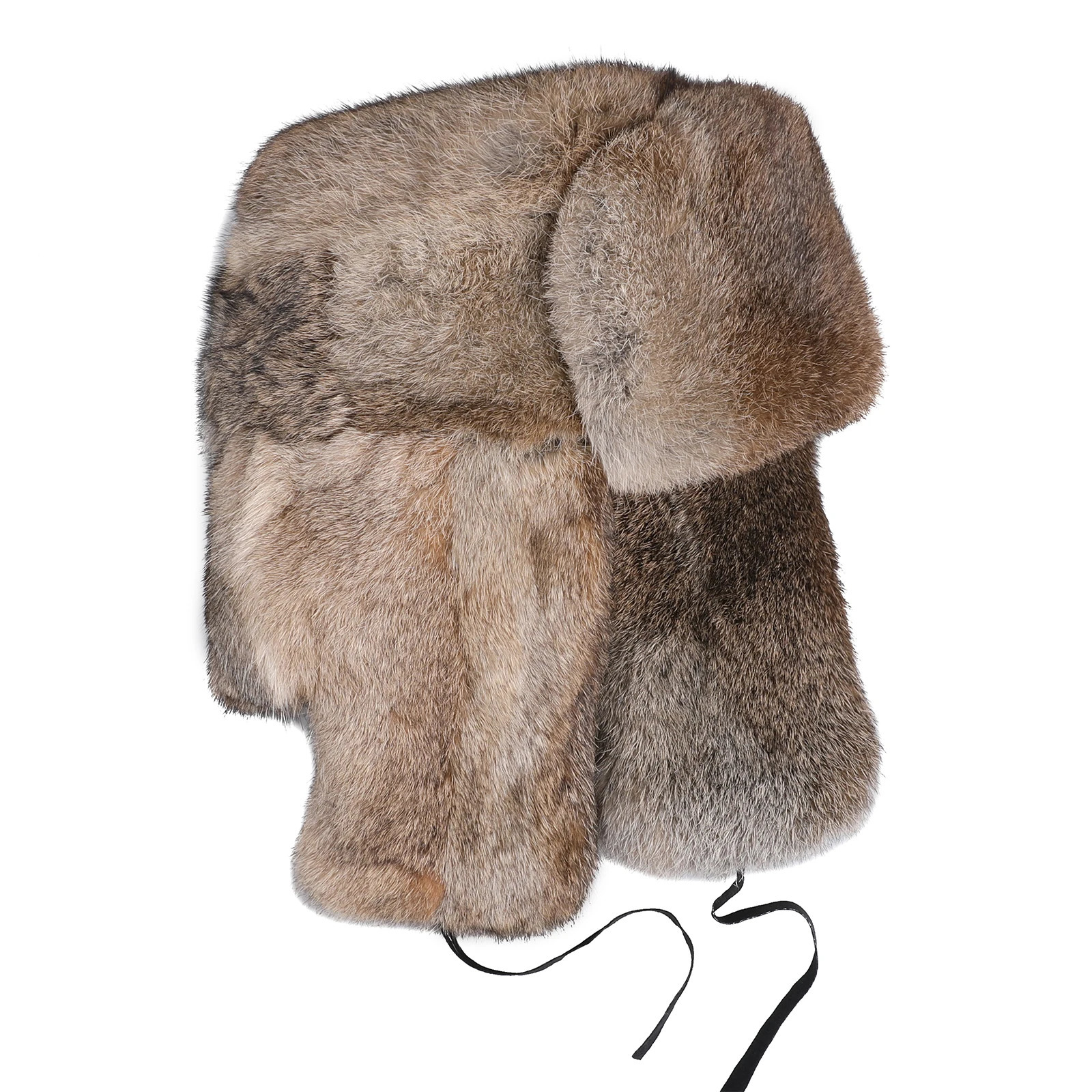 Mens Winter Warm 100% Genuine Premium Rabbit Fur Hunting Hat Russian Ushaka Pilot Hat with Earrings Suitable for Cold Weather 241030