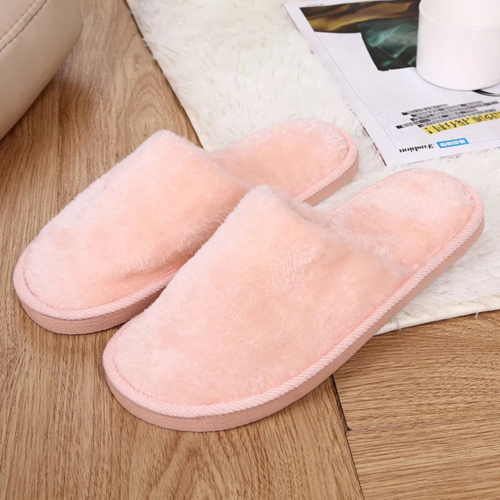 Mens Solid Colour Home Slippers Indoor Warm Thin Velvet Non Slip Slippers Comfortable Breathable Cotton Half Drag Slippers 241031