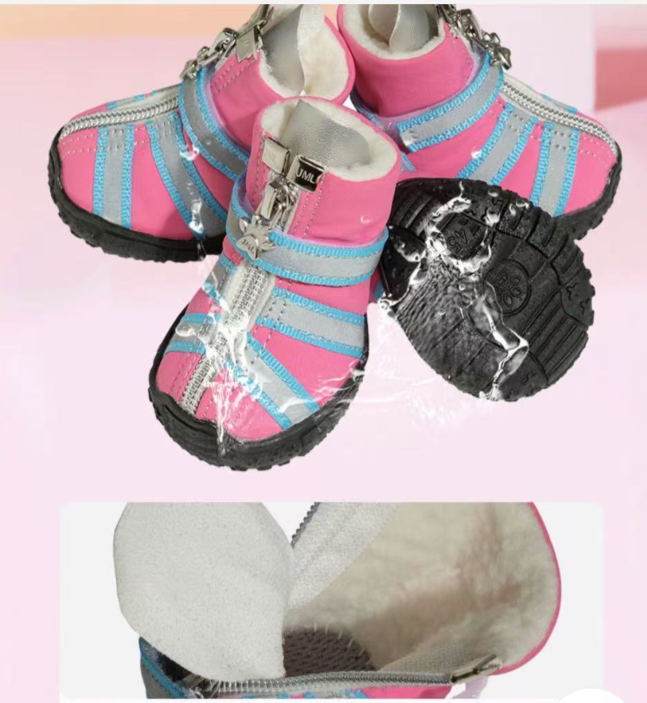 Winter Teddy, Autumn and Winter Warm Pet Shoes, French Dou, English Dou, Small and Medium Sized Waterproof Snow Dog Shoes Wholesale