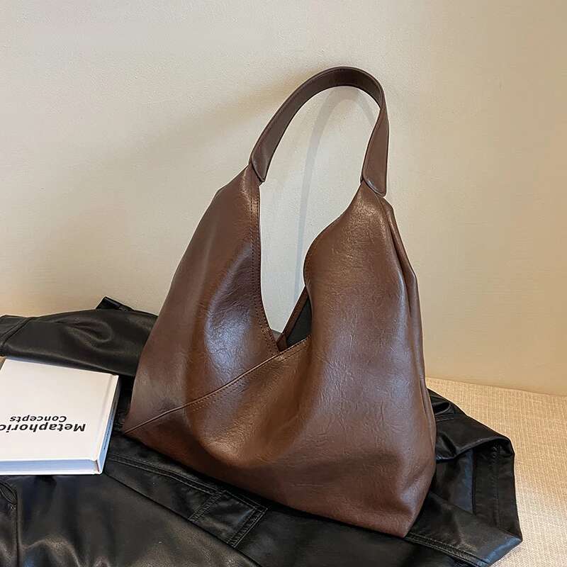 Fashion Design Leather Shoulder for Women 2025 Tend Female Simple Big Underarm Hobo Bag Handbags and Purses