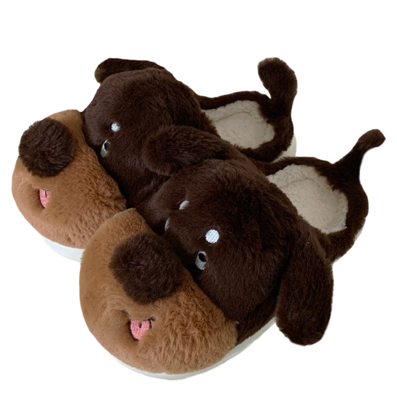 Cute animal Slippers for women Girls Fashion Kawaii Fluffy winter Warm women cartoon cute dog shoes