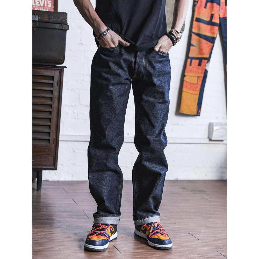 Non Stock 15Oz Seage Denim Jeans Straight Fit Raw Fabric Ameki Pants For Men