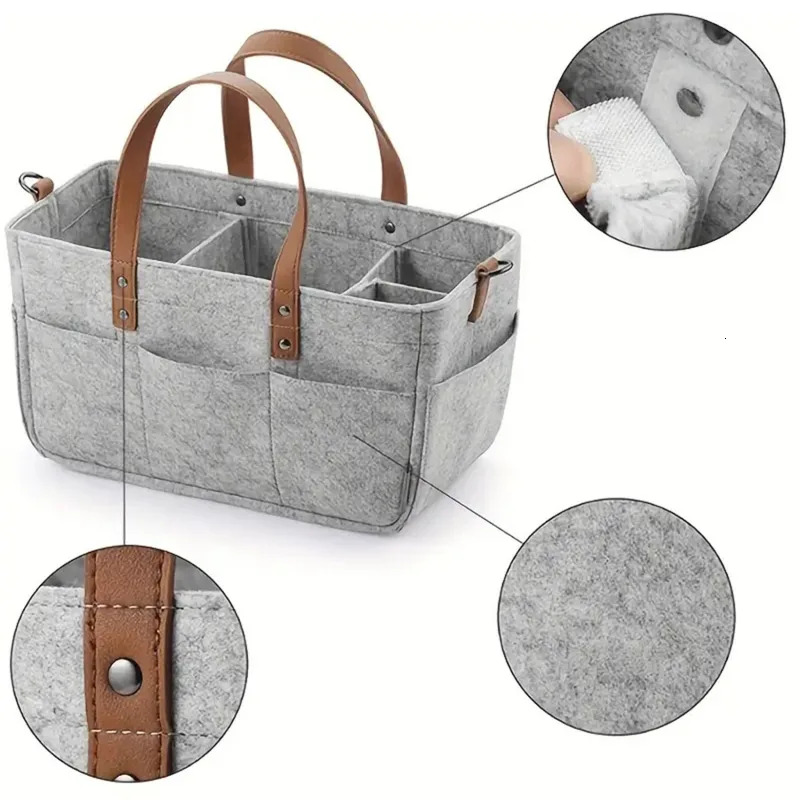New With Handle Caddy Changing Nappy Kids Carrier Large Pocket Baby Felt Storage Nursery Organizer Basket Infant Diaper Bag