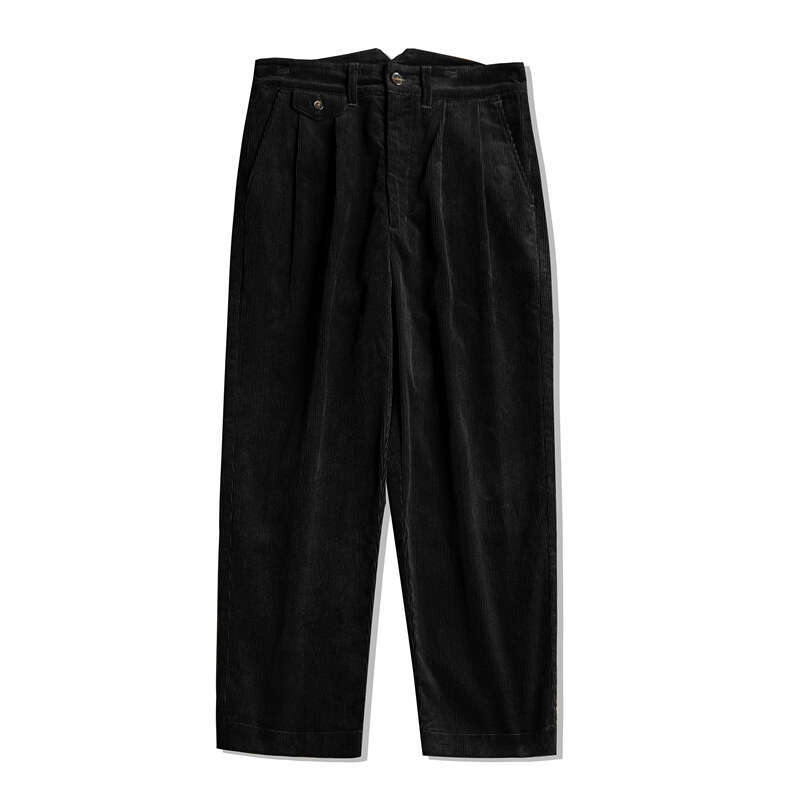 Red Tornado Corduroy French Work Pants In Black Heritage Style Men Casual Trousers