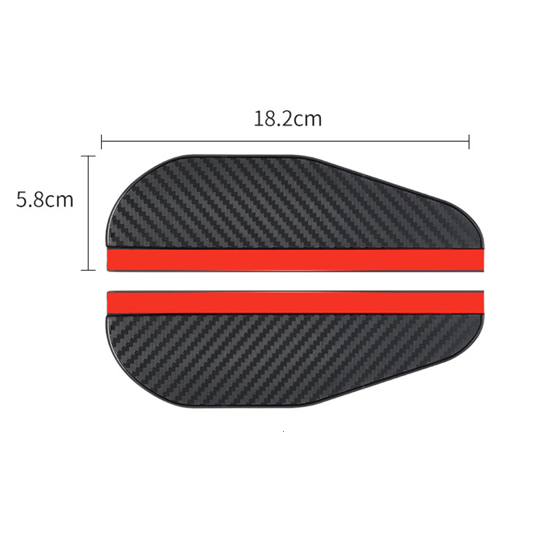New 2Pcs Eyebrow Carbon Fiber Rearview Side Snow Sun Visor Rain Cover Car Mirror Accessories