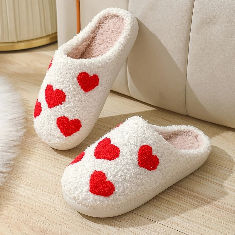 Autumn and Winter Womens Indoor Sliding Block Mens Cotton Anti slip Soft and Warm Sliding Block Home Shoes Couple Simple Plush Sliding Block 241031