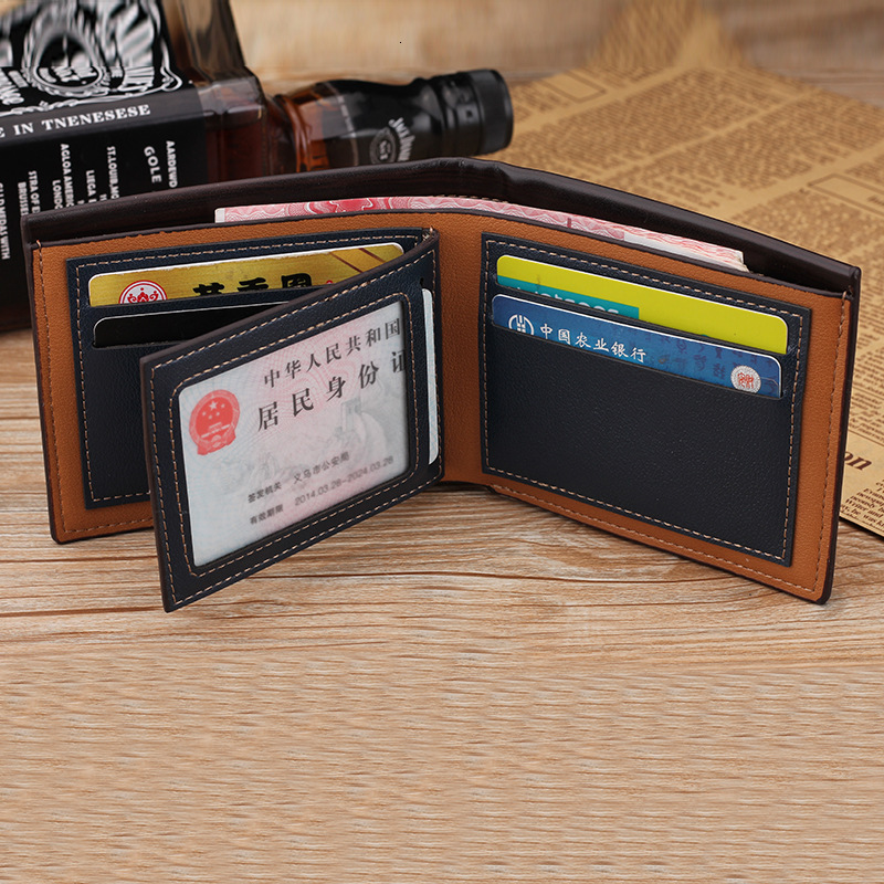 New designer Hengsheng short fashion multi slot men's wallet clip straight tube