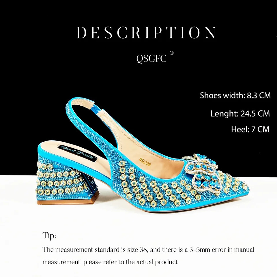 QSGFC Italian Clutch Dual Use Full Dia Exquisite Gift-Box And High Heels For Party Women Shoes 241030