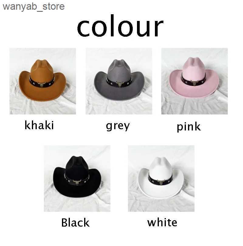 Stingy Brim Hats Big Eave Western Cowboy Hat Treasure Road Knight Hat Upset Top Hat Mens Roll Eave Top Hat Jewel Decoration Sombrero Hombre Caps L2409