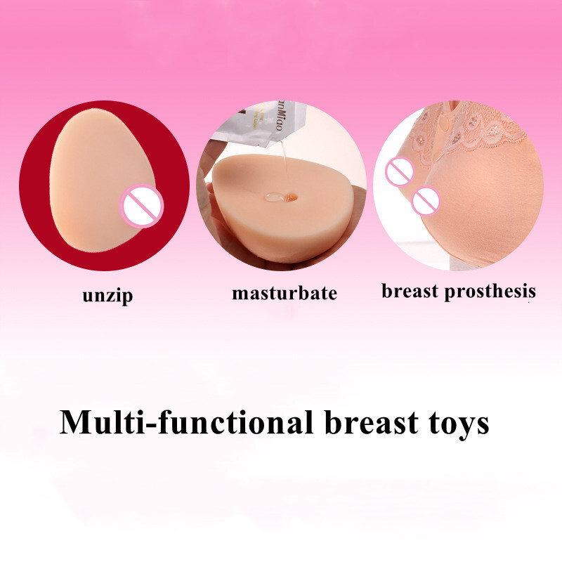 masturbator Silicone Artificial Breasts Men's Masturbation Sex Toys Stress Squeeze Ball Insertable Fake Breast Toys Soft Realistic Boob Ball