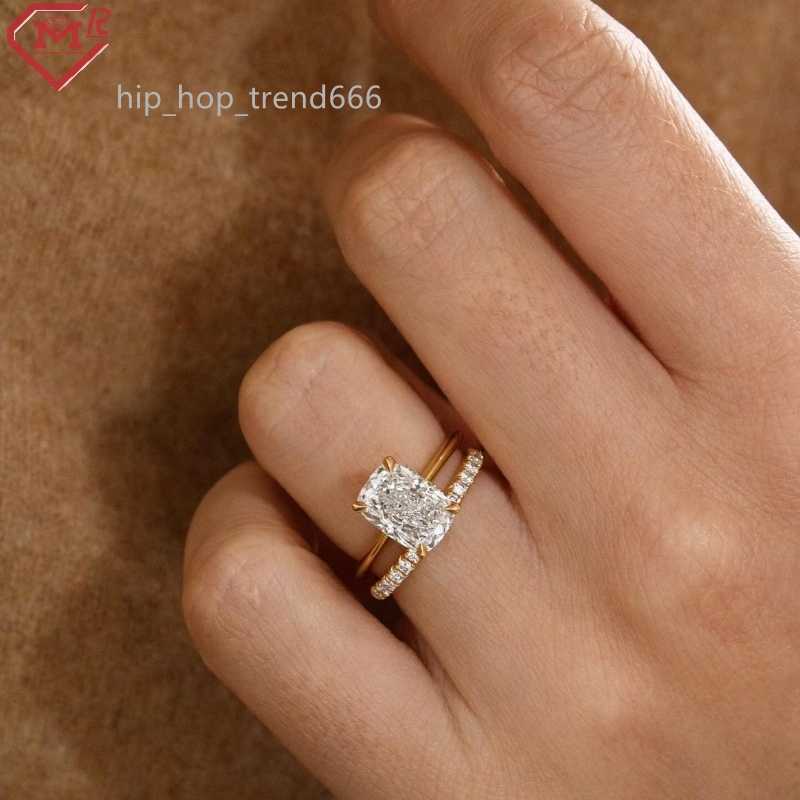 Custom GIA IGI Certified Cvd Lab Diamond Ring 14k Real Gold Engagement Ring 2ct Cushion Cut Lab Grown Diamond Ring