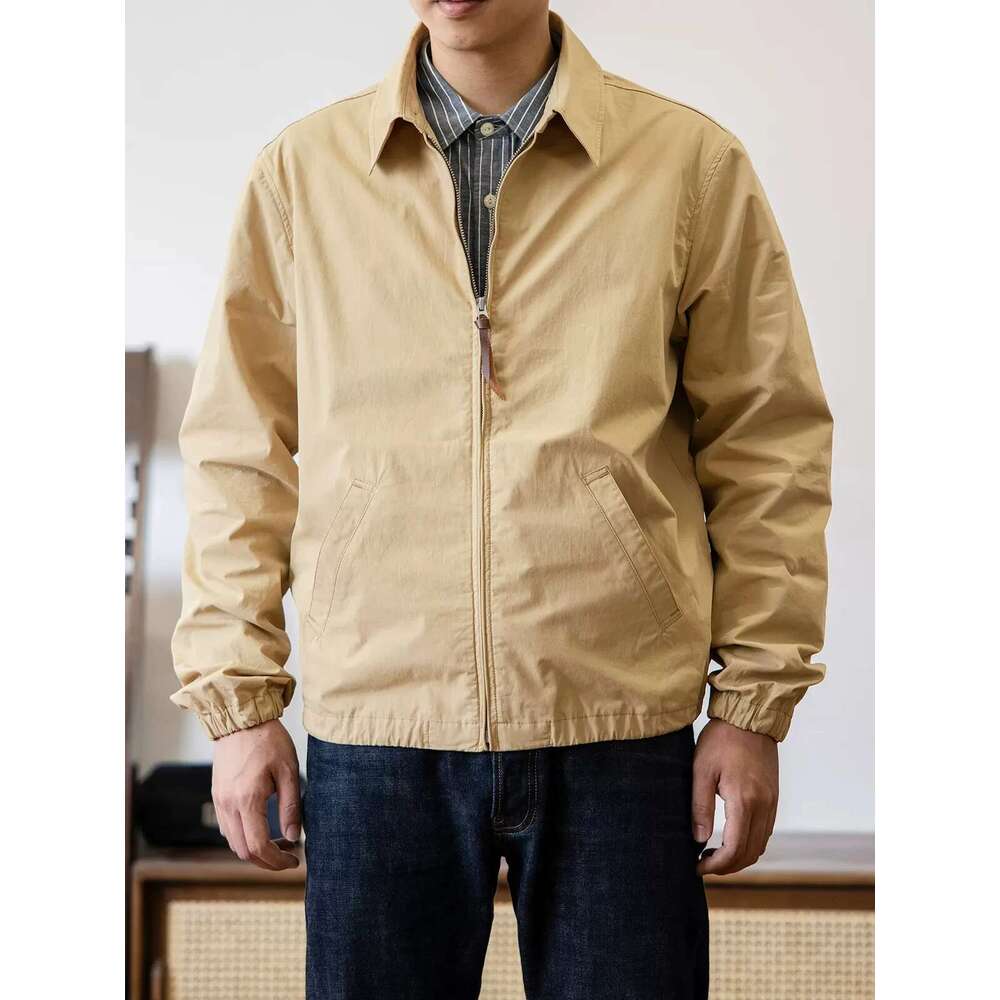Red Tornado Lightweight Full-Zip Commuter Jacket Turn-Down Collar Windbreaker For Men