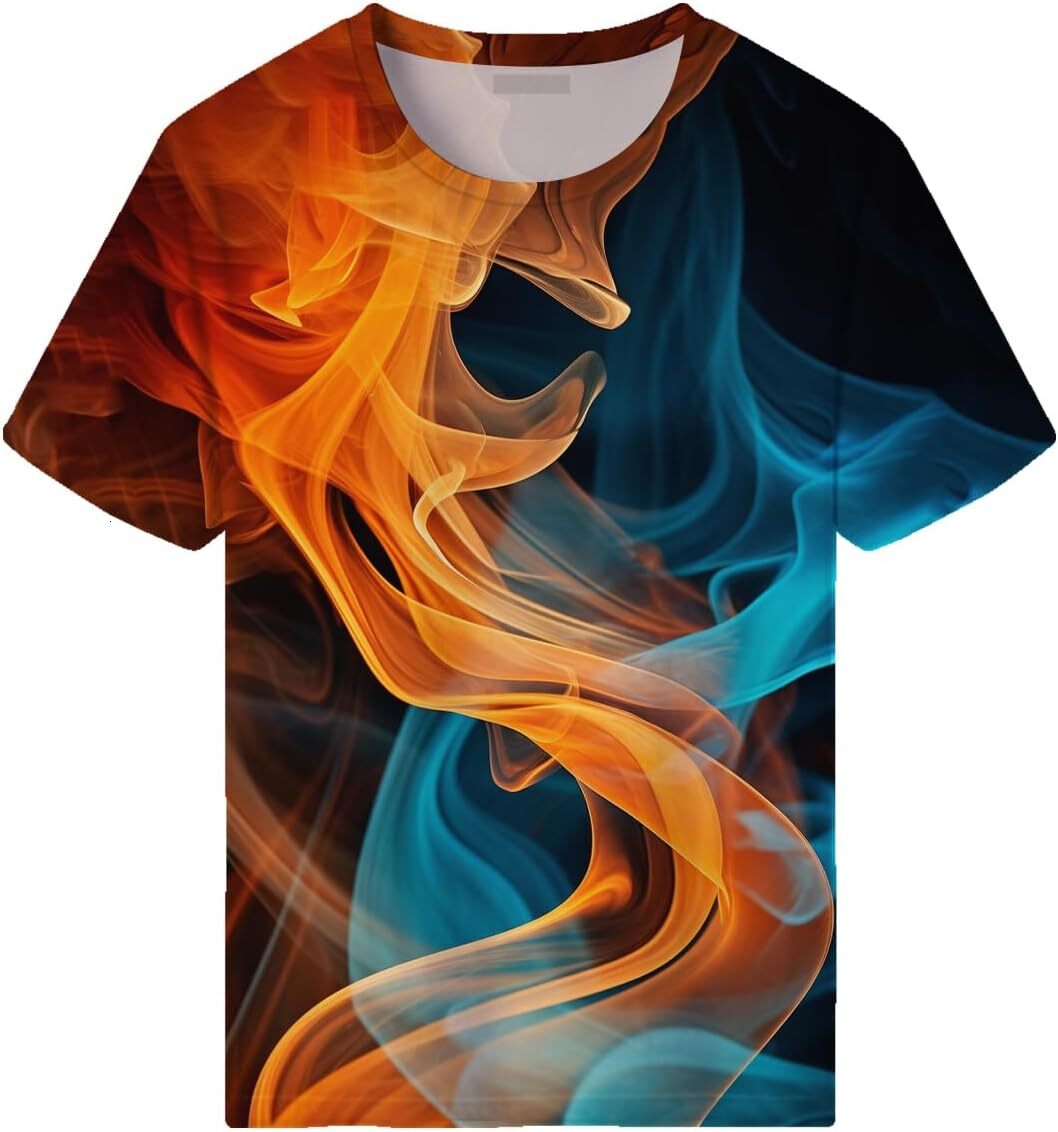 Mens T shirt Mens T shirt Colorful T-Shirts for Men 3D Neon Abstract Tee Adult Summer Casual Shirts tee Casual tops summer clothes tee Casual tops sum