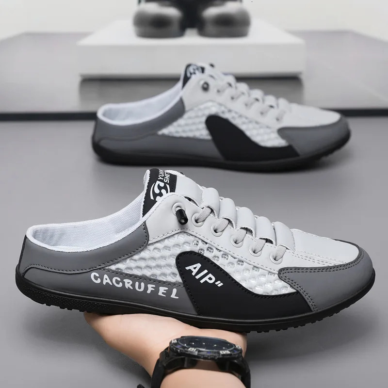 Mens Fashion Soft-soled Half Slippers Summer Men Trendy Bottom Casual Shoes Soft Sole Support Shoes Sneakers Zapatos De Hombre 241031