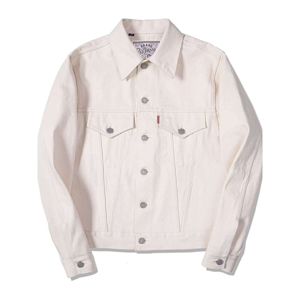 Red Tornado Type III Trucker Jacket 557Xx White Seedge Denim Short Mens Outerwear Slim Fit