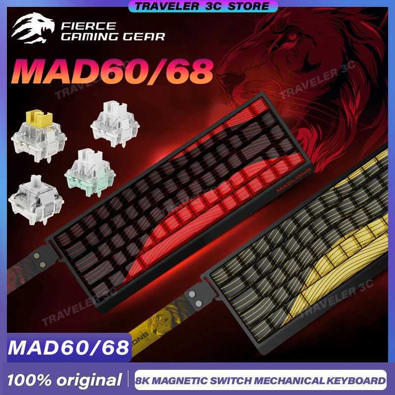 New MADLIONS MAD60 MAD68 series Magnetic Switch Mechanical Keyboard Customized E-sport 0.04RT 8K Polling Rate 0.125ms LatencyLX241031