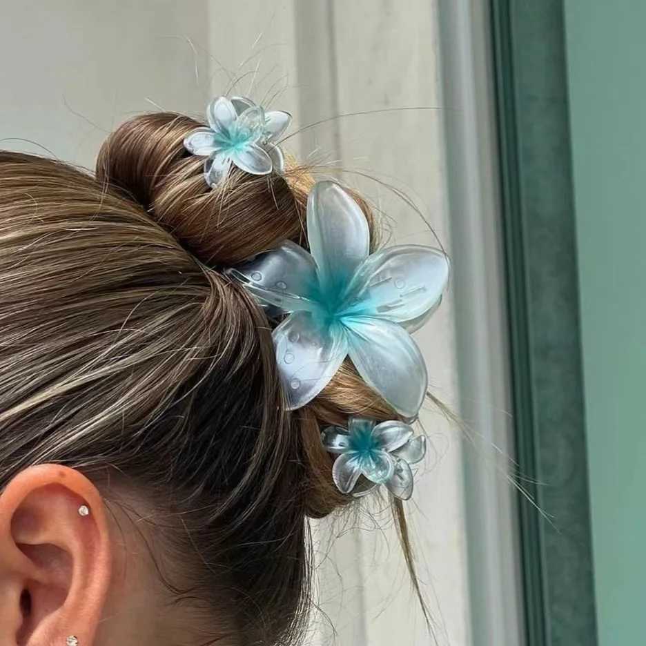 Red flower hair clip used for trendy writing sweet hair clips crab clip buckets mujer Hawaiian clothing girls hair accessories X241030