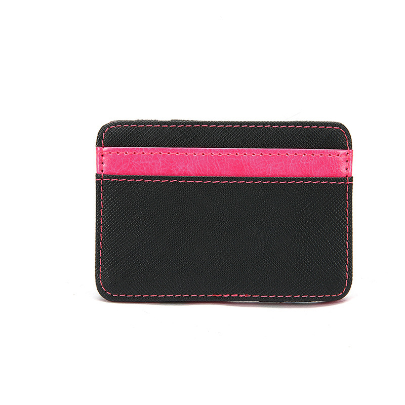New designer short PU cross pattern magic wallet card bag