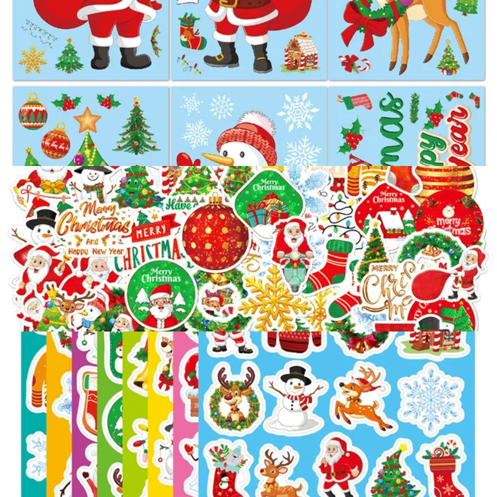 New 160Pcs Holiday Theme Kids Christmas Ornament Stickers Bulk Pack Gifts For Adults Party