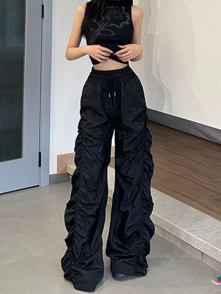 Pants Women Personality Harajuku All-match Simple Holiday Students Ulzzang Streetwear Trendy Solid Leisure Floor Length 241031