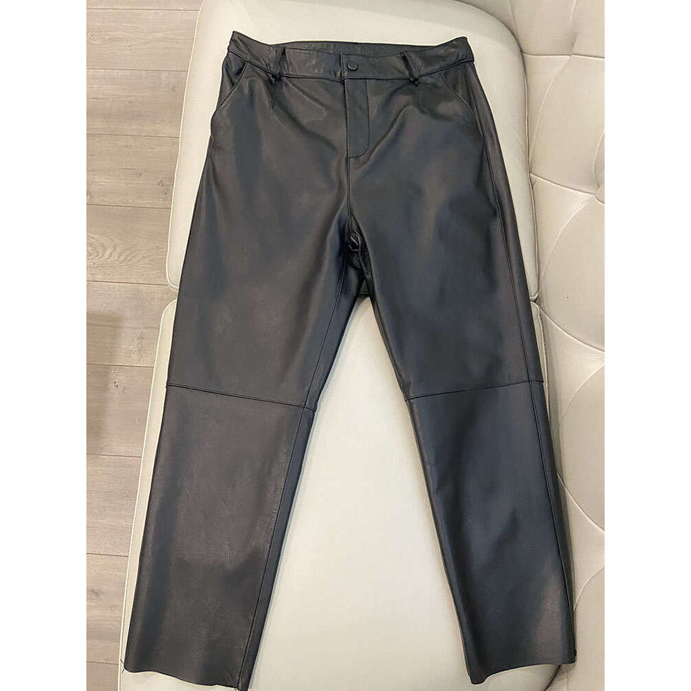 Cargo Pants 2024 New Korean Fashion Spring Autumn Genuine Leather Trousers Women Streetwear