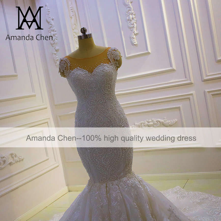 Cap Sleeve Lace Mermaid Wedding Gowns