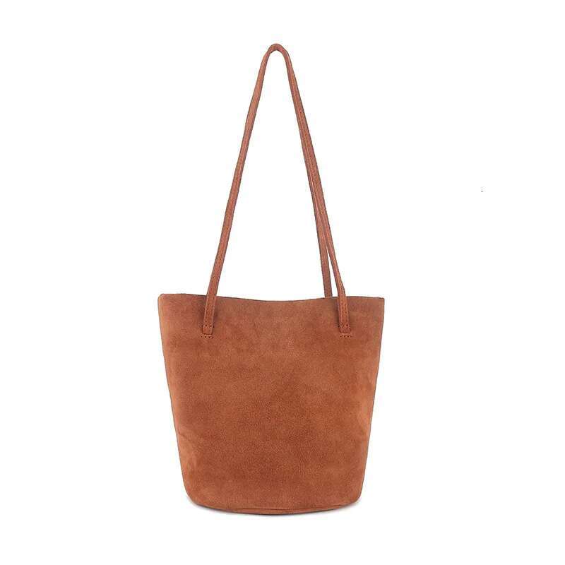 2024 New Genuine Frosted Cowhide Bucket Bag Underarm Handbag