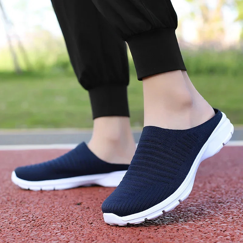 Men Summer Mesh Casual Shoes Breathable Half-pack Slippers Men Women Flat Fashion Walking Shoes Outdoor Men Sandals 241031