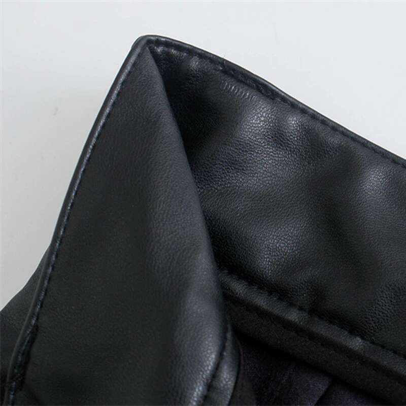 Laxsesu For Women Faux Leather Casual Straight Autumn 2024 New Retro Fashion High Waist Trousers Women's Y2k Pants