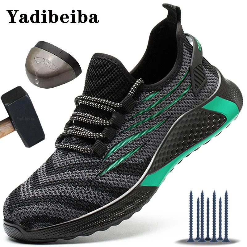Women Safety Shoes Men For Work Shoes With Steel Toe Cap Puncture-Proof Work Sneakers Lightweight Breathable Work Safety Boots 241031