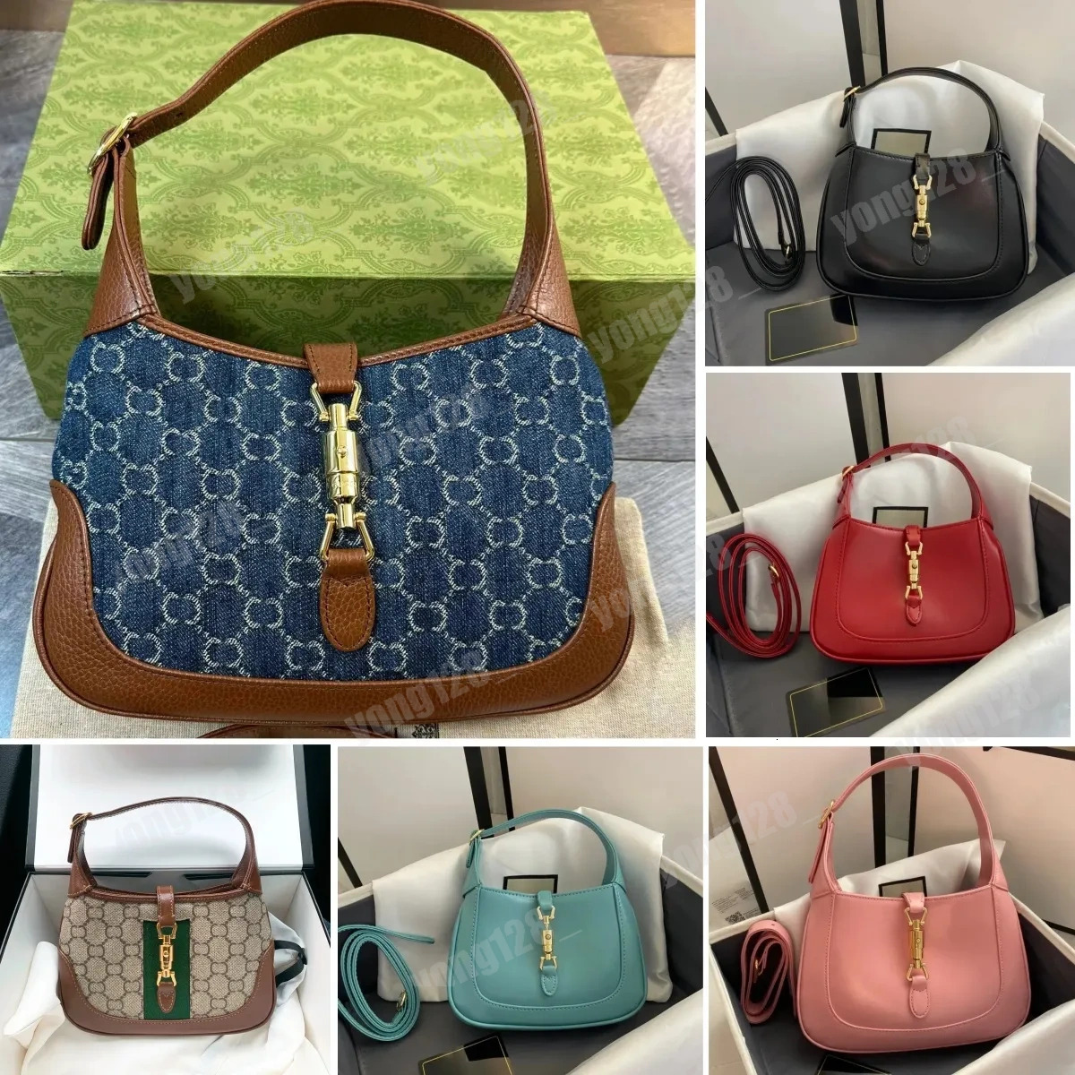 Designer Women Underarm Shoulder Bag Cowhide Leather Half Moon Hobo Bags Lady Adjustable Strap Pouch 20/27cm