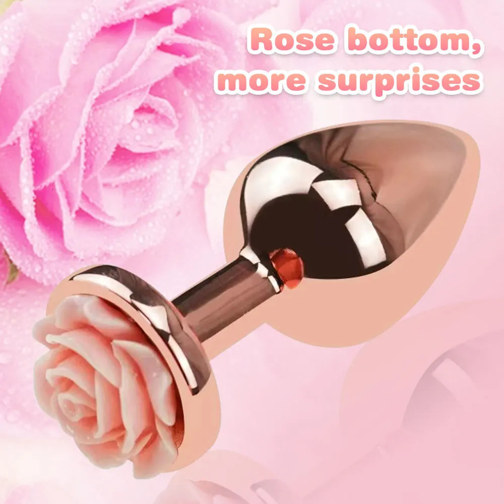 3Size Anal Plug Buttplug Rose Shape Anal Sex Toys for Men Women Beginners Advanced Users Sex Toy for Vagina Training But Plug 241031