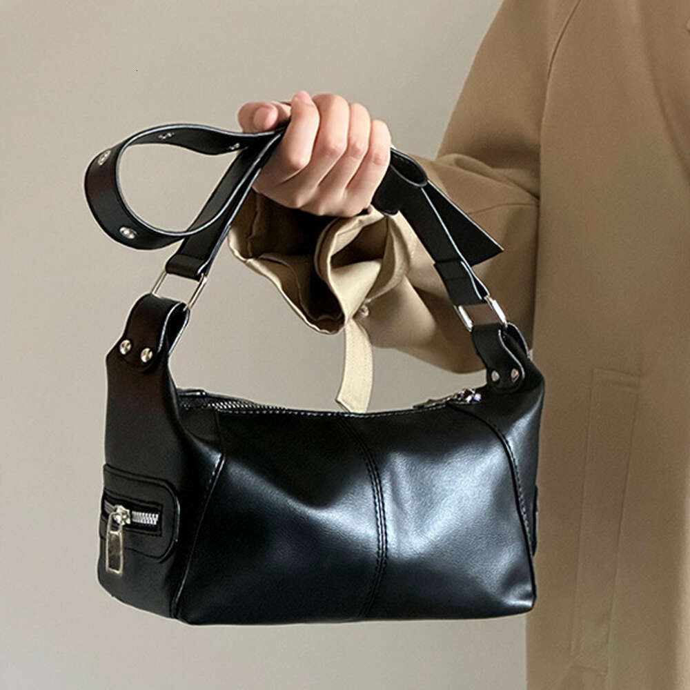 Y2K Korean Gothic Star Girl Black Handbag Haruku Aesthetic Vintage Shoulder Crossbody Bag Trendy Women Messenger Tote Bags